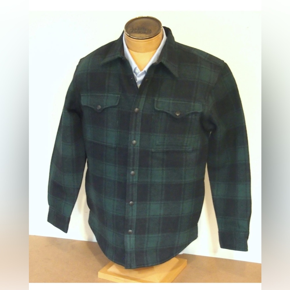 Vintage Filson Green and Black Beartooth Shirt Jacket size XS camp jacket